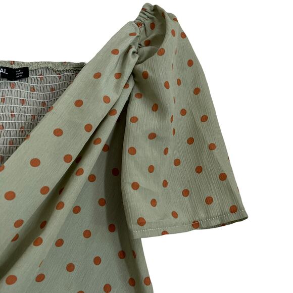 Nasty Gal Polka Dot Smocked Crop Top Size 6 - Picture 4 of 7